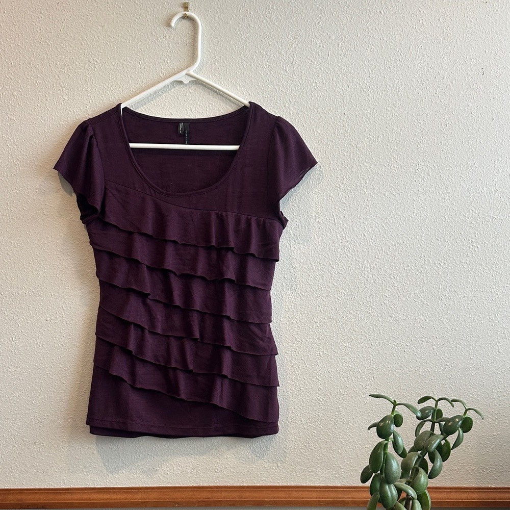 Purple Ruffled Blouse